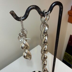 EUC SILVER NECKLACE and Matching Bracelet. Measurements in Photos